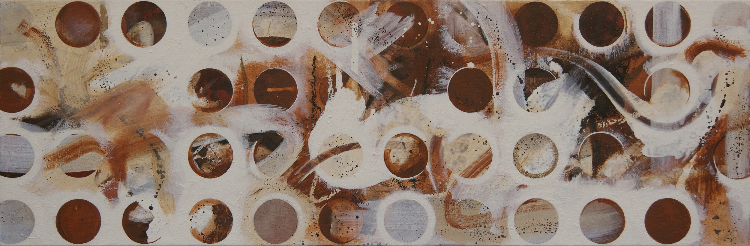 Fragmento Tierra (Espacio), 2014, óleo y acrílico sobre lienzo, 40 x 122 cm.